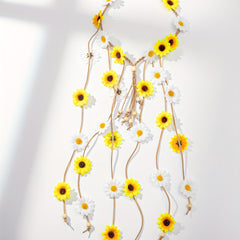 Boho Style Sunflower Tassel Hair Rope