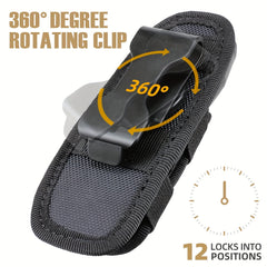 Rotatable Flashlight Pouch Holster with Belt Clip