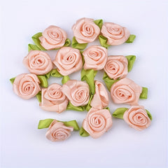10 Pack Rose Floret Ribbon Flowers DIY Clothing Decoration
