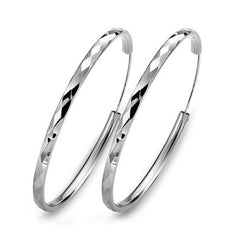 Women 925 Silver Plated Big Hoop Earrings for Party