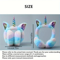 Multicolor Foldable Fleece Unicorn Earmuffs