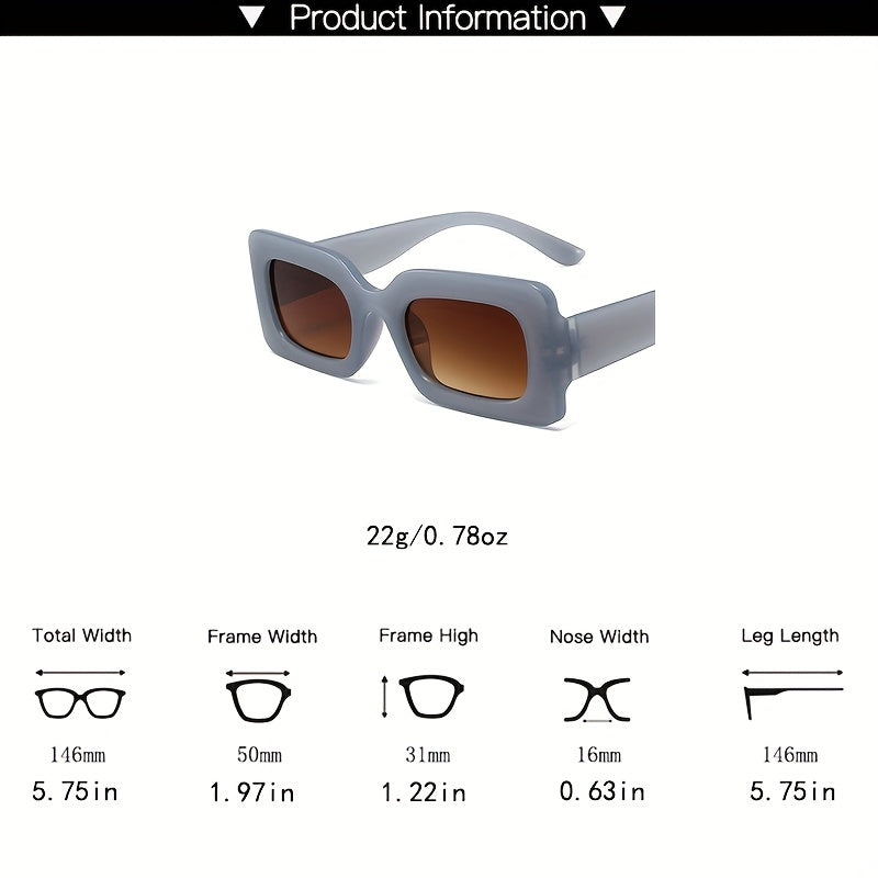 Y2K Square Sunglasses Hiphop Jelly Glasses UV400