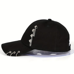 Adjustable Sunshade Baseball Cap With Hoop And Chain