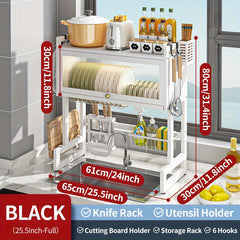 Above Sink Dish Drying Rack With Cover Space Saving Sink Rack