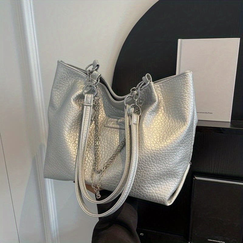 Lychee Pattern Tote Bag with Chain Decor