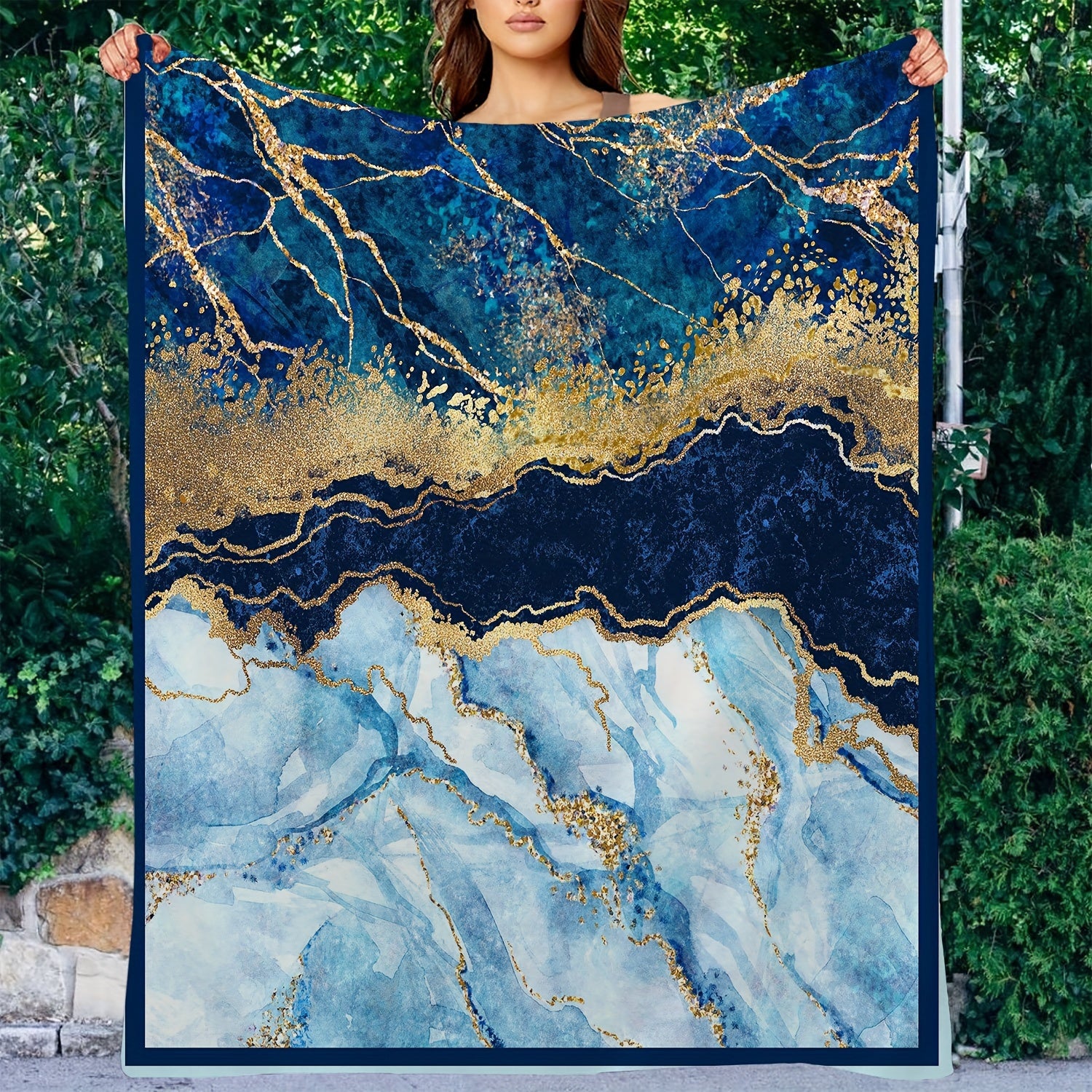Abstract Painted Marble Blanket Comfortable Soft Lightweight Warm Blanket