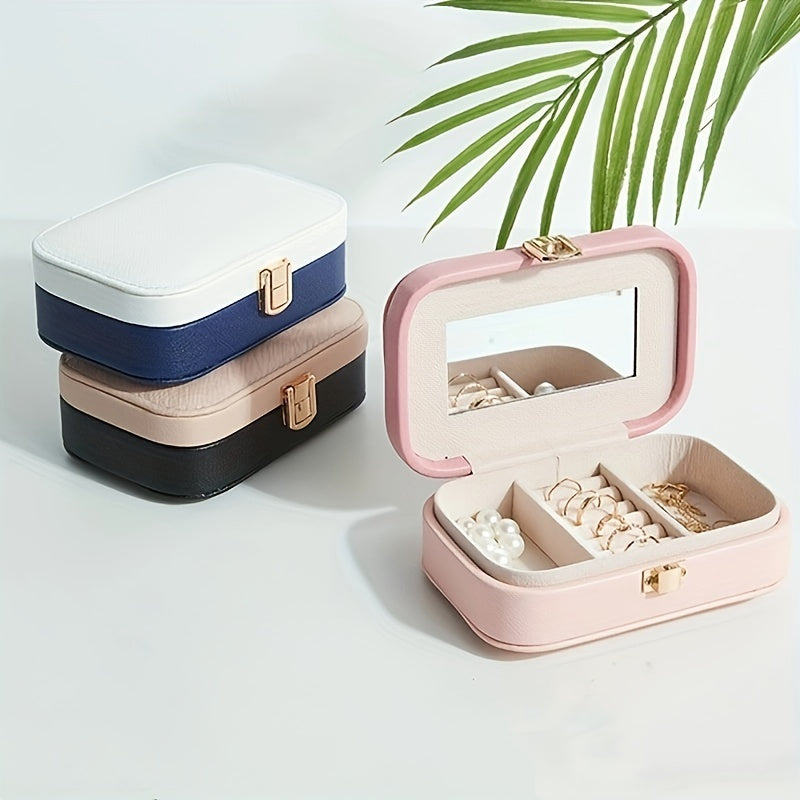 Stylish Jewelry Storage Box Travel Portable Storage Bag Solid Necklace Organizer