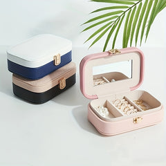 Stylish Jewelry Storage Box Travel Portable Storage Bag Solid Necklace Organizer