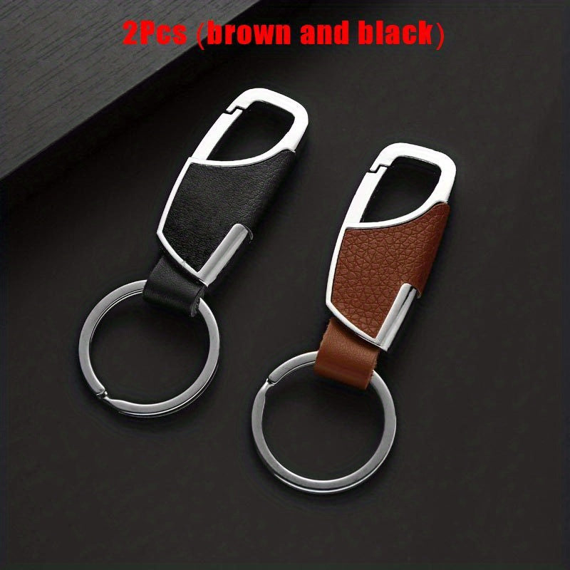 2pcs Men's Car Waist Hanging Metal Keychain Key Ring Holder