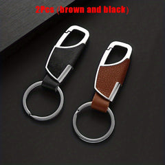 2pcs Men's Car Waist Hanging Metal Keychain Key Ring Holder