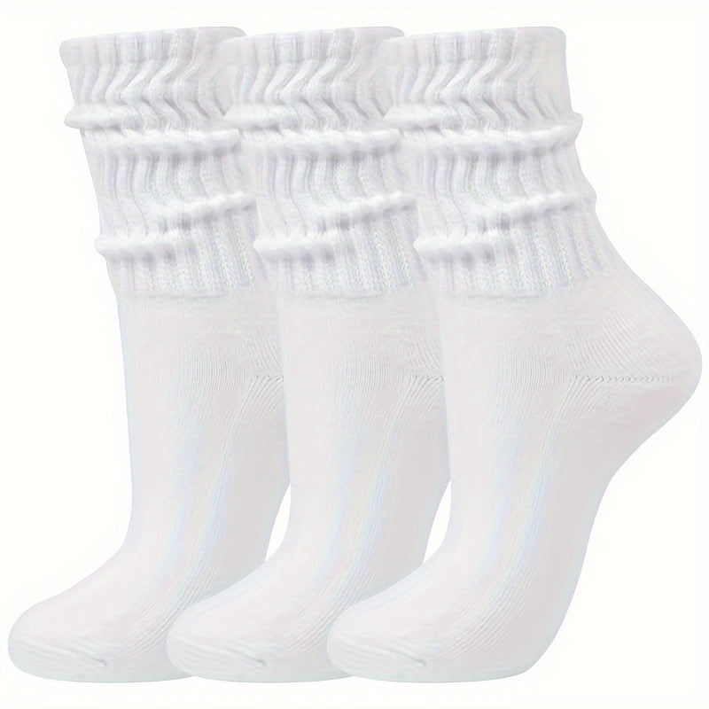 Cotton Slouchy Socks For Men And Women - Chunky Stacked Scrunch Socks