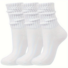 Cotton Slouchy Socks For Men And Women - Chunky Stacked Scrunch Socks