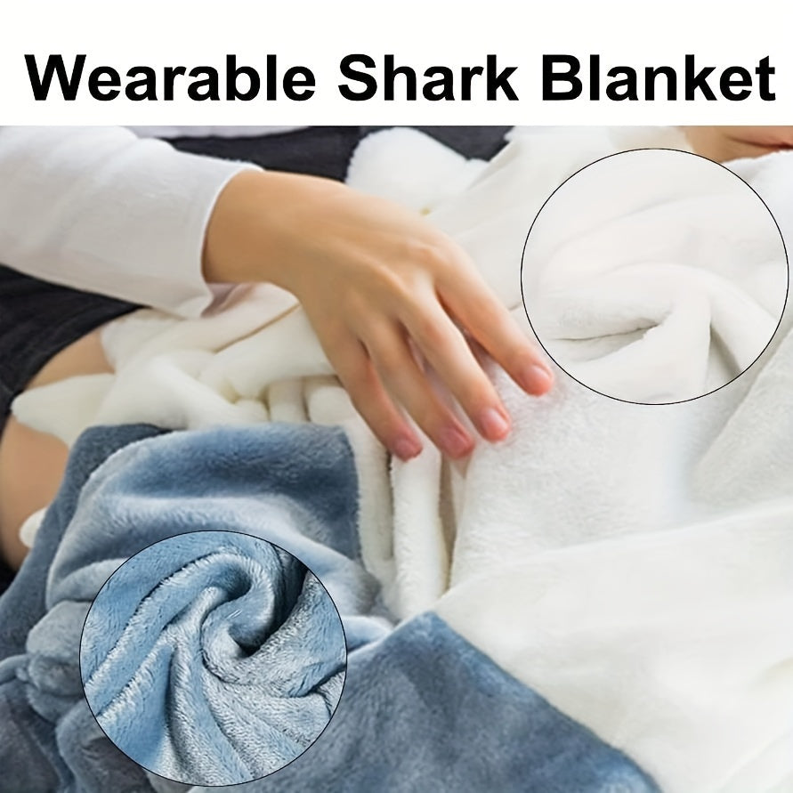 Funny Shark Blanket Warm Sleeping Bag with Hoodie