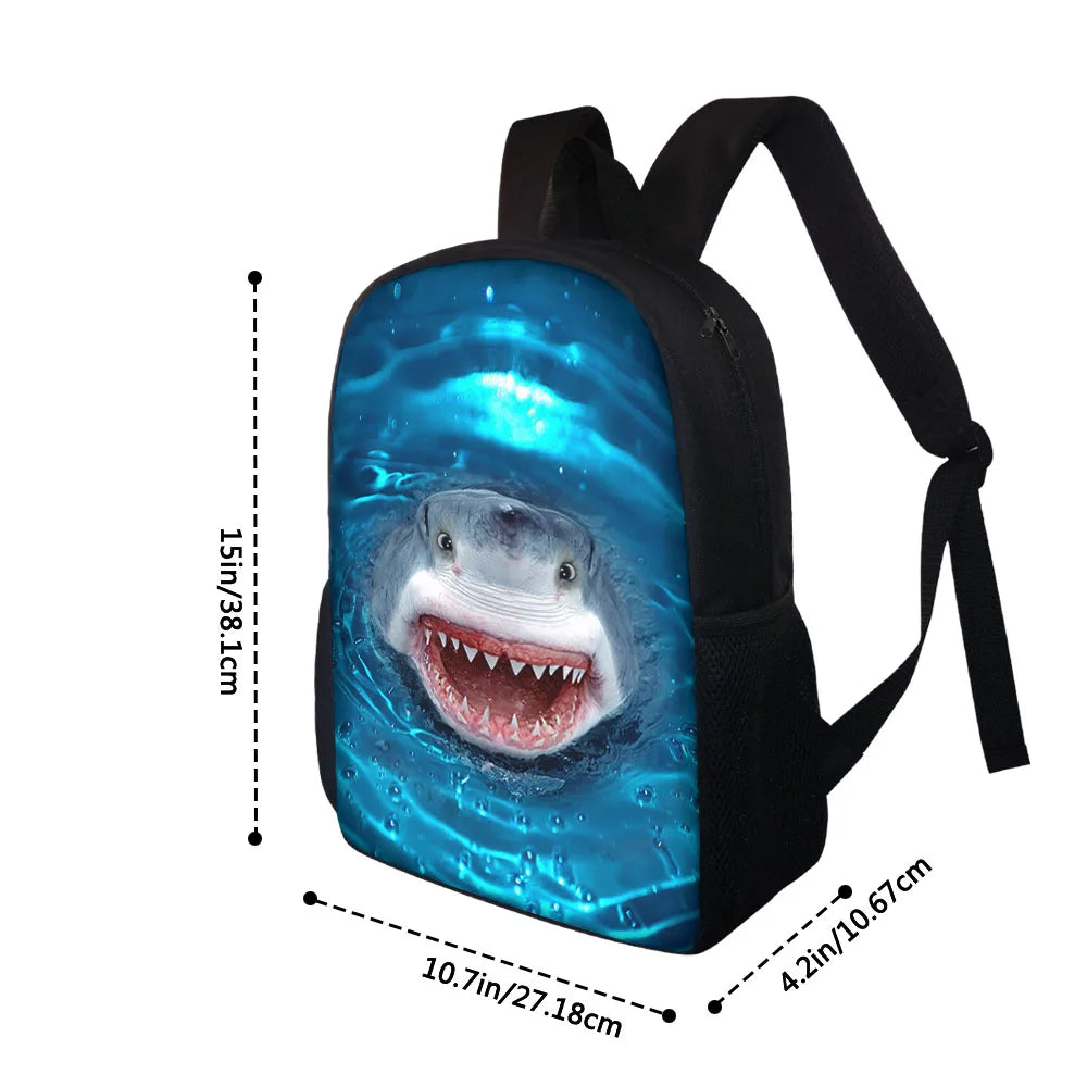 15in School Bags For Boys Girls Back Pack Kids Backpack Husky Dog 3D Print