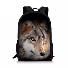 School Bags Wolf 3D Print Children Backpack for Teenagers Boys Girls Back Pack