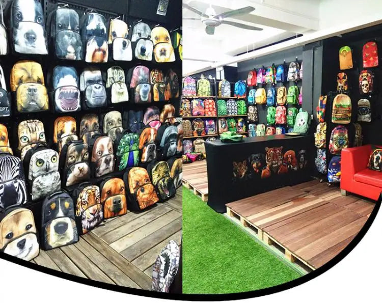 School Bags Wolf 3D Print Children Backpack for Teenagers Boys Girls Back Pack