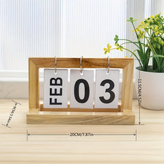 Wooden Page Turning Calendar for Stylish Desk
