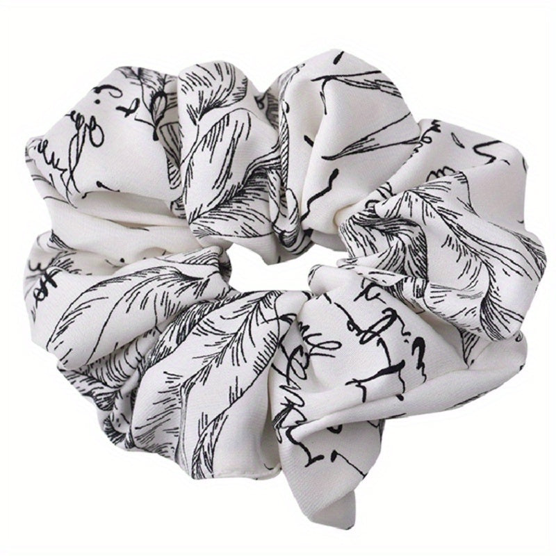 Ink Lines Print Scrunchies Hair Tie Hair Rope Ponytail Holder Women Girls
