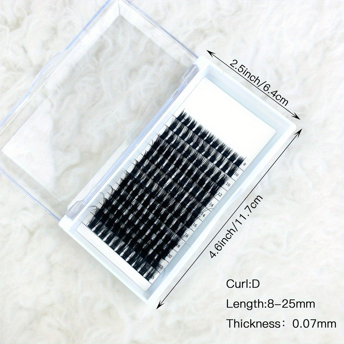 25mm Mix Lash Glitter Clusters DIY Extensions 100 Wispy Lashes D Curl Volume