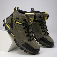Men's High Top Hiking Boots Lace Up Durable Non Slip Outdoor Shoes