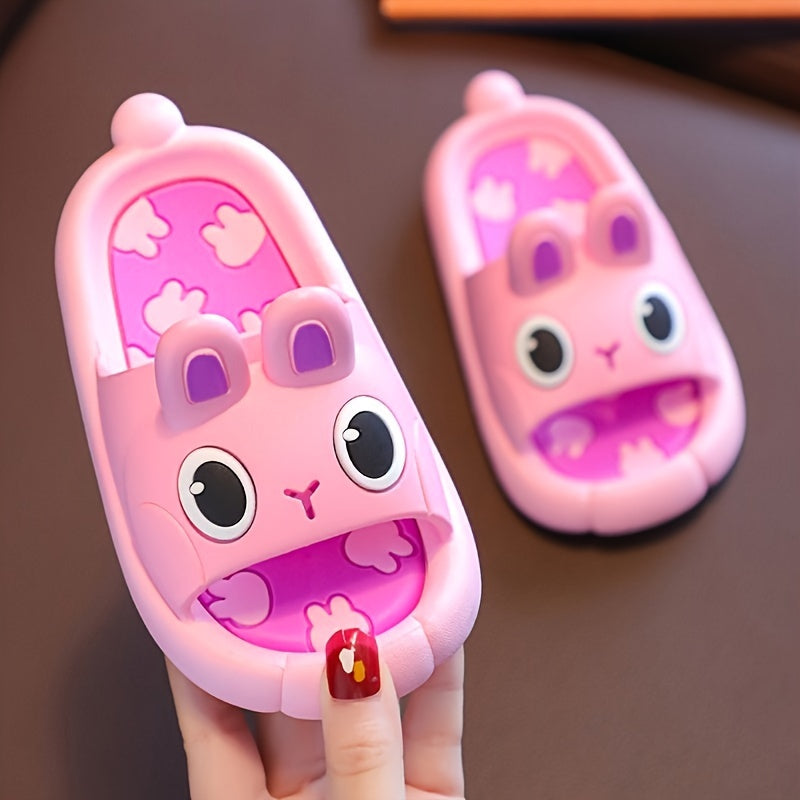 Cartoon Rabbit Slippers For Baby Girls Non Slip Lightweight Open Toe Slippers