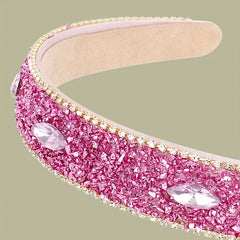 Baroque Rhinestone Headband Glitter Head Hoop Colorful Headdress