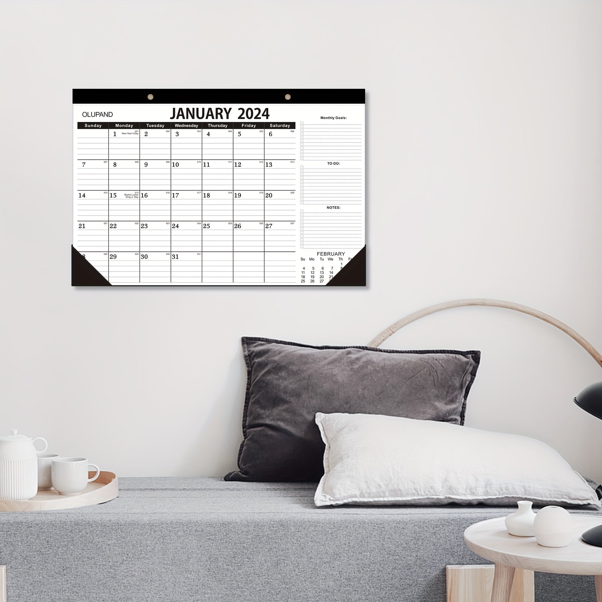 Large Desk Calendar 18 Months 43 X 30 To Do List October-March Home Office