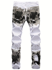 Men's Camo Jeans - Stretch Slim Fit Trousers for Outdoor Hiking