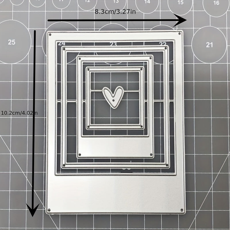 1pc Heart-shaped Square Metal Embossing Cutting Die