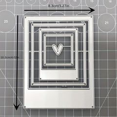 1pc Heart-shaped Square Metal Embossing Cutting Die