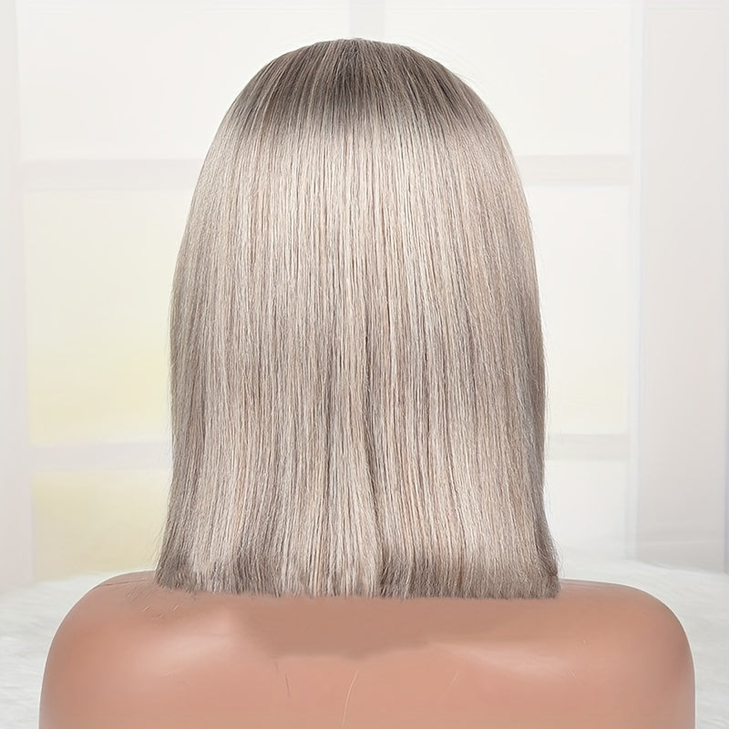 180 Density Ash Blonde Bob Lace Front Wig Human Hair