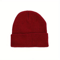 Autumn Winter Wool Knitted Hat Plus Velvet Warm Hat