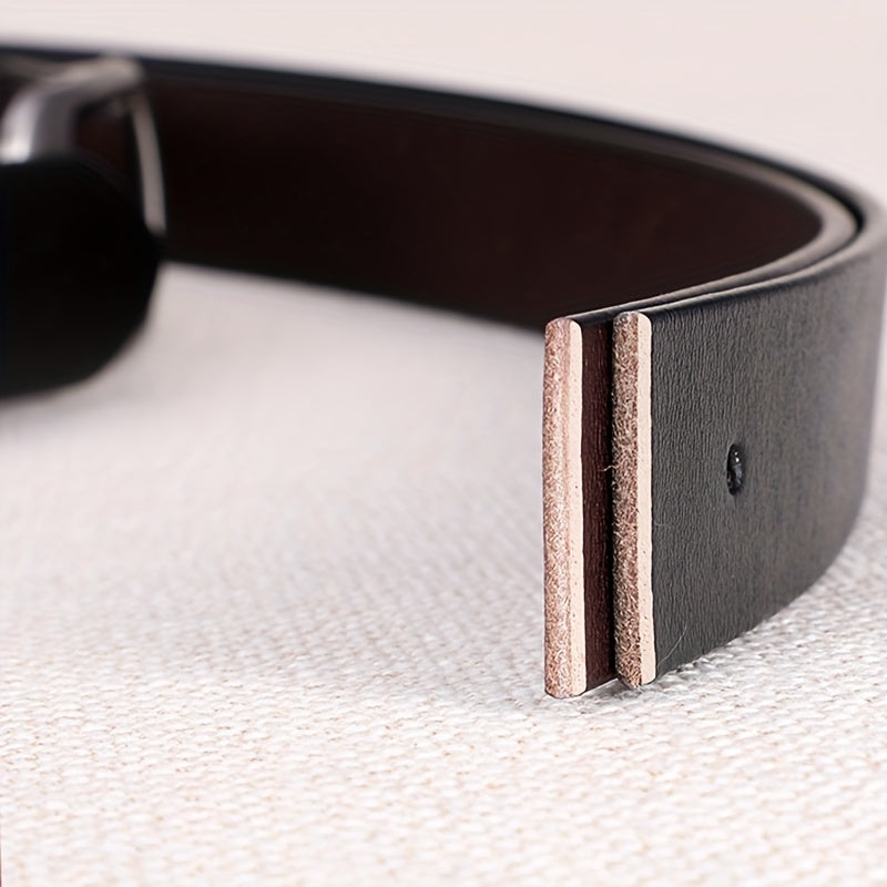 Leather Belt Round Pin Buckle Belt Unisex Casual Pants Jeans Belts Plus Size