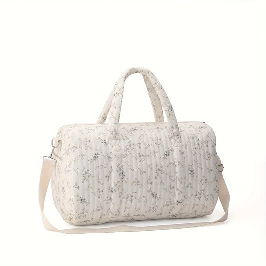 Floral Boston Diaper Bag Durable Polyester Ideal for Travel & Moms