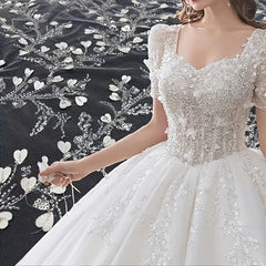 Bridal Long Gown Bling Sequins Lace Beaded Pearl Fabric Crafts