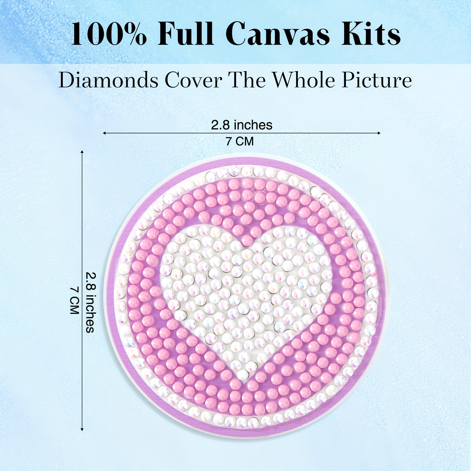 2pcs DIY Diamond Painting Car Coasters Pink Love Kits