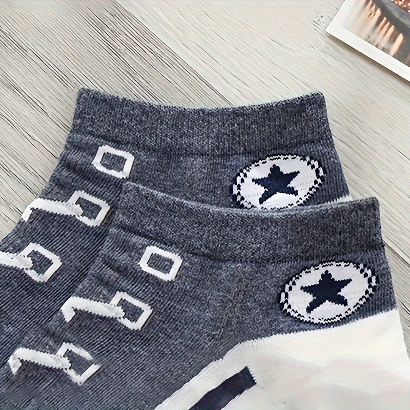 Canvas Shoes Print Ankle Socks Women's Stockings