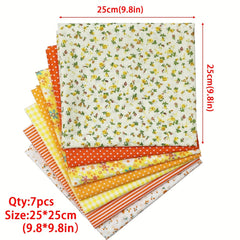 7pcs 24 89 24 Yellow Fat Quarter Fabric Bundles Quilting Cotton