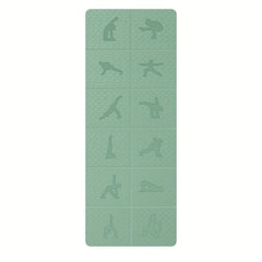 Foldable TPE Yoga Mat With Guide Lines Lightweight Portable Non Slip Pilates Mat