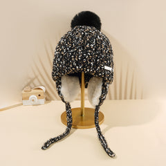 Women's Fleece Lined Cable Knit Beanie Hat for Cold Weather
