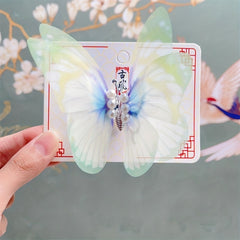 Butterfly Y2K Hair Clip Gradient Faux Pearl Duck Billed Clip Hair Accessory