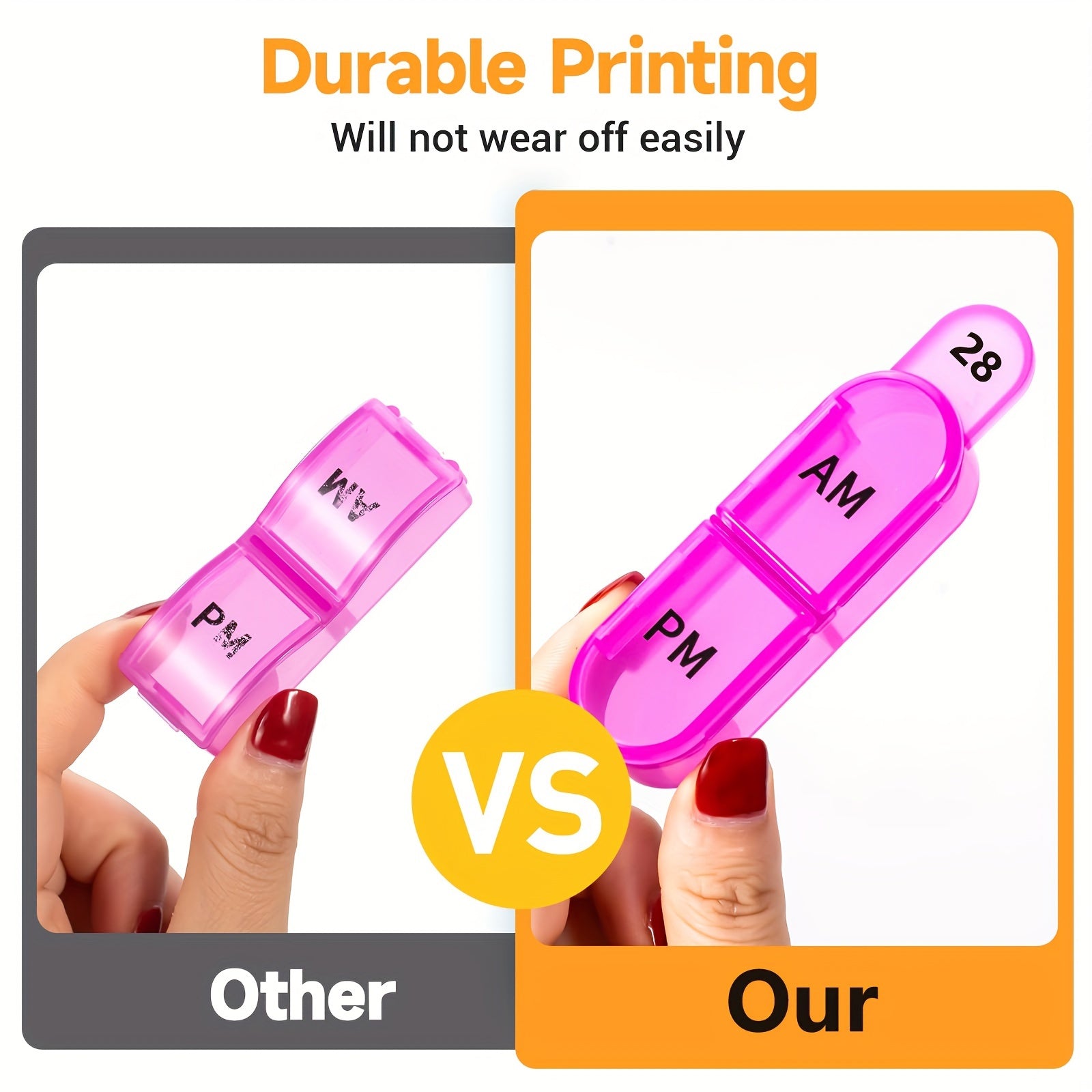 Monthly Pill Storage Box 2 Times 30 Pill Portable Travel Box w/ 32 Compa