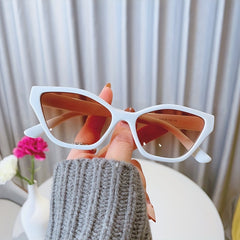 Cat Eye Sunglasses Gradient Lens Minimalist Square Frame Eyewear