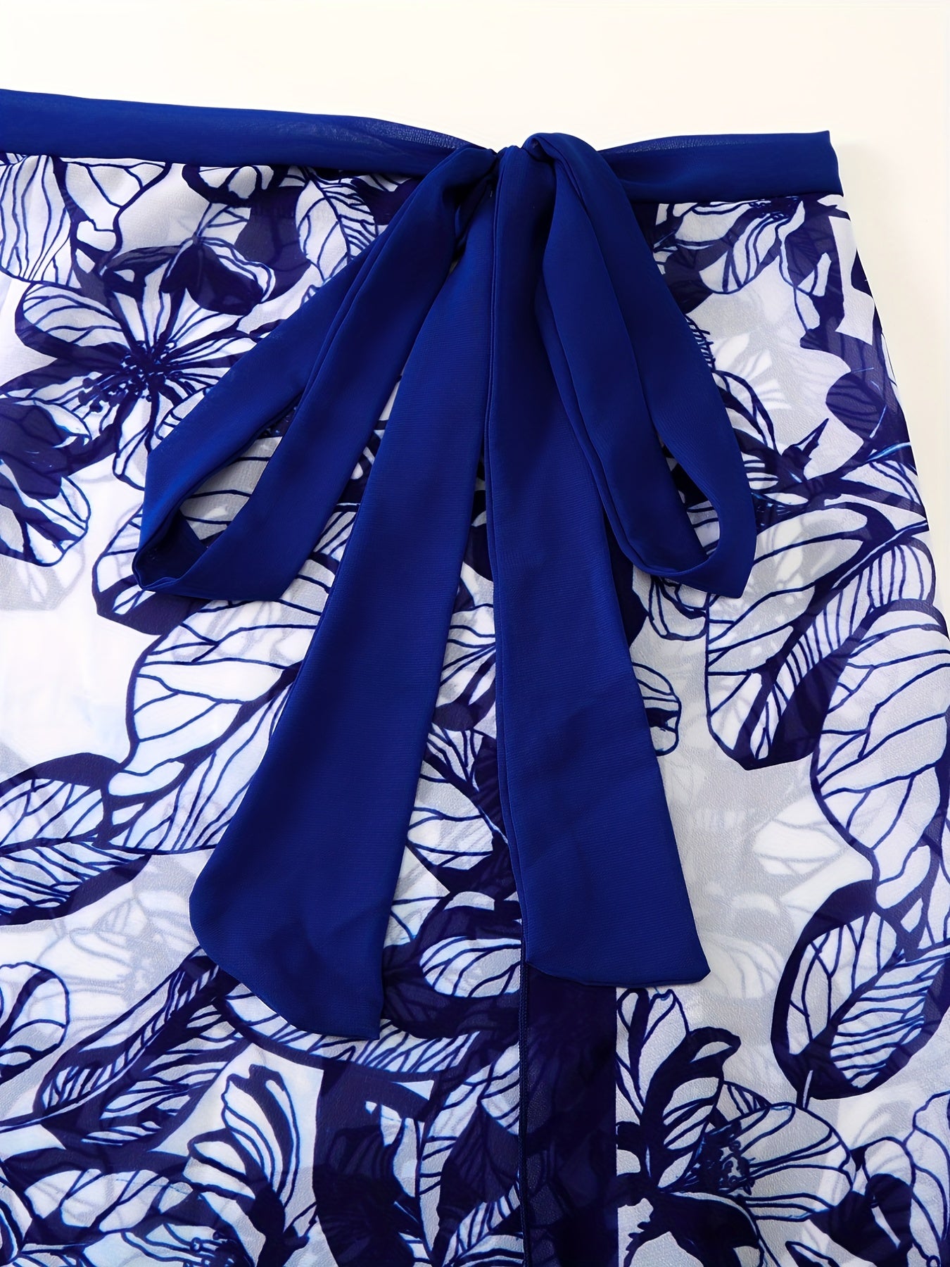 Women's Plus Leaf Print Beachwear Wrap Skirt