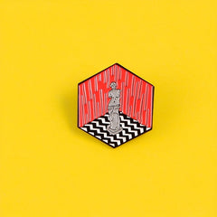Severed Arm Plaster Figure Hexagonal Brooch Lapel