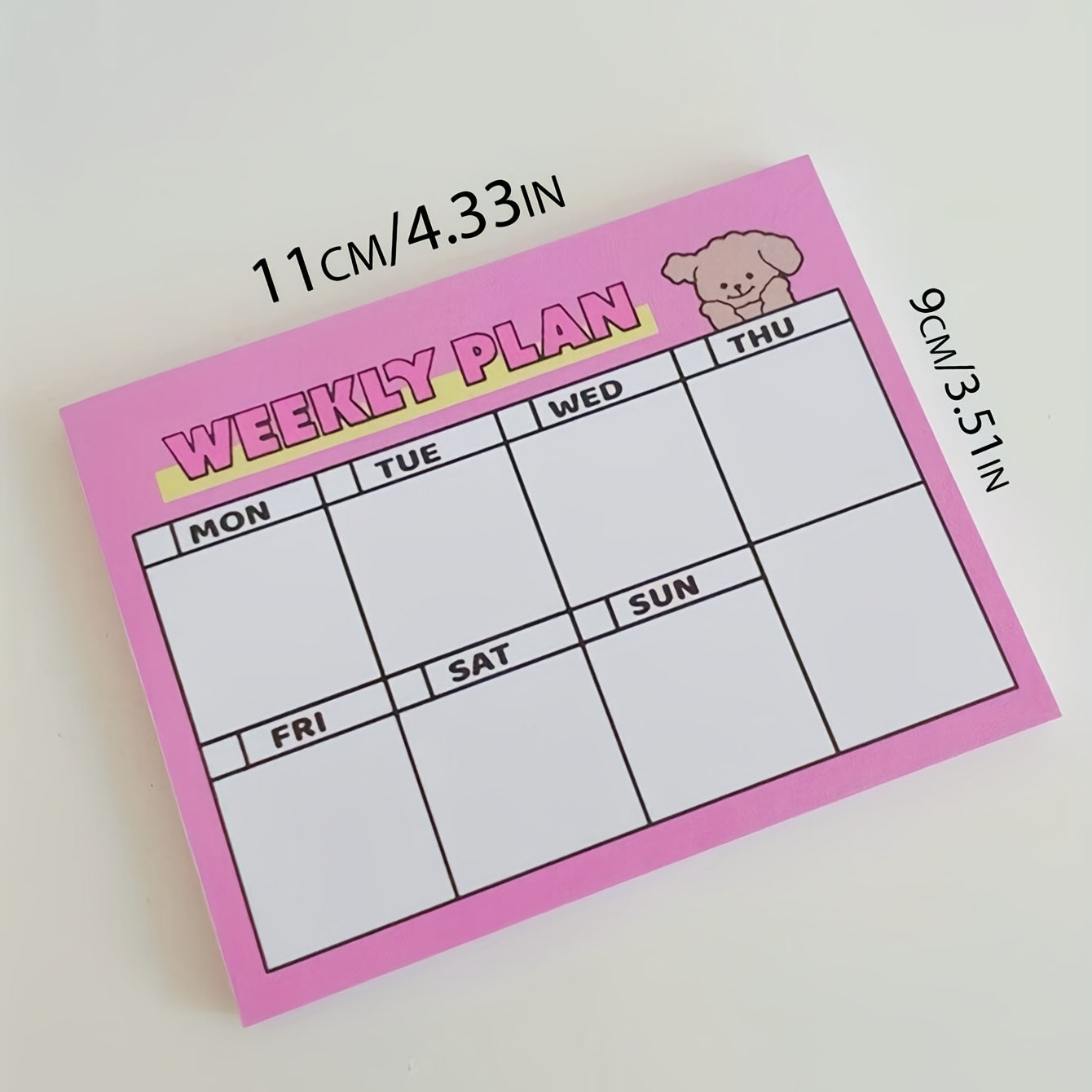Cute Bear & Puppy Planner Notepads & Sticky Notes, 50 Sheets