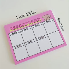 Cute Bear & Puppy Planner Notepads & Sticky Notes, 50 Sheets