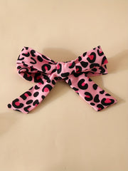 Baby Girl Cartoon Print Romper & Leopard Print Flared Set