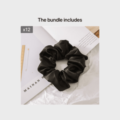 Silk Satin Neutral Hair Scrunchies Earth Toned Golden Hair Ties