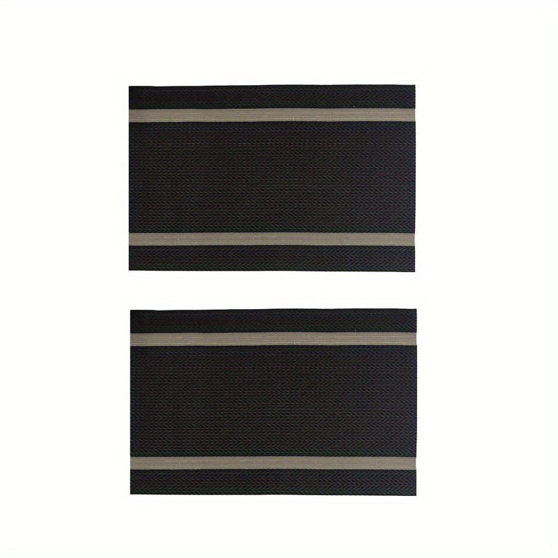 2pcs PVC Placemats Dining Table Mat Set Cup Wine Decor M